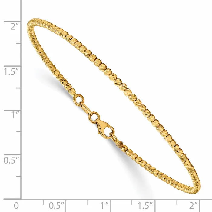Bracelets TreasureFineJewelers 14K Polished DC Beaded Bracelet