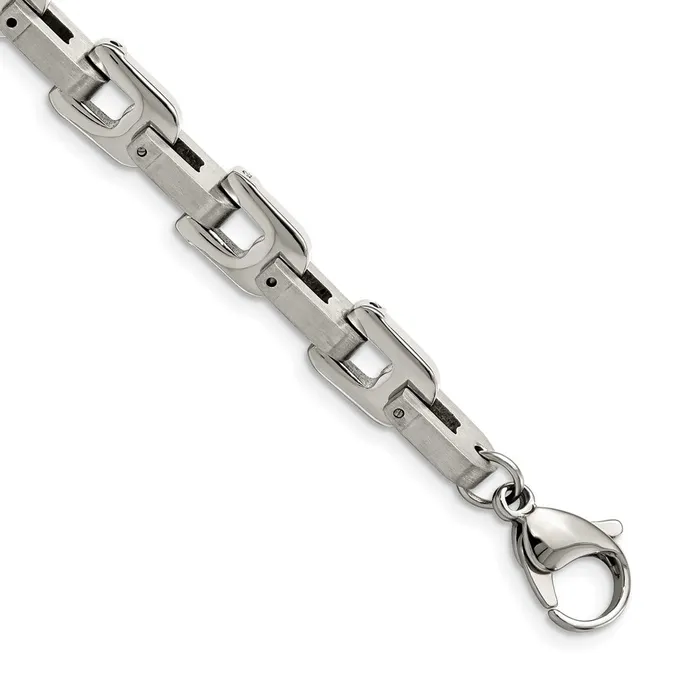Bracelets TreasureFineJewelers Chisel Stainless Steel Brushed and Polished 85 inch Bracelet Bracelets TreasureFineJewelers Chisel Stainless Steel Brushed and Polished 85 inch Bracelet
