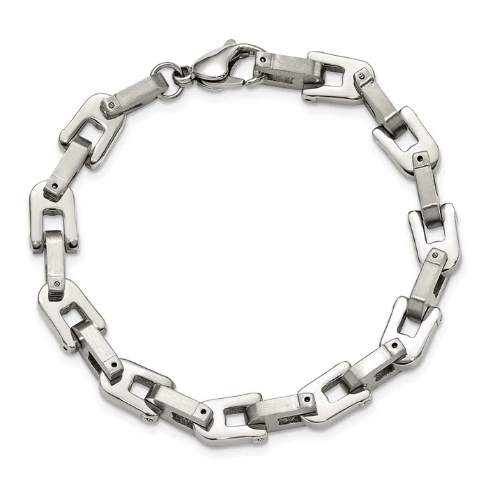 Bracelets TreasureFineJewelers Chisel Stainless Steel Brushed and Polished 85 inch Bracelet
