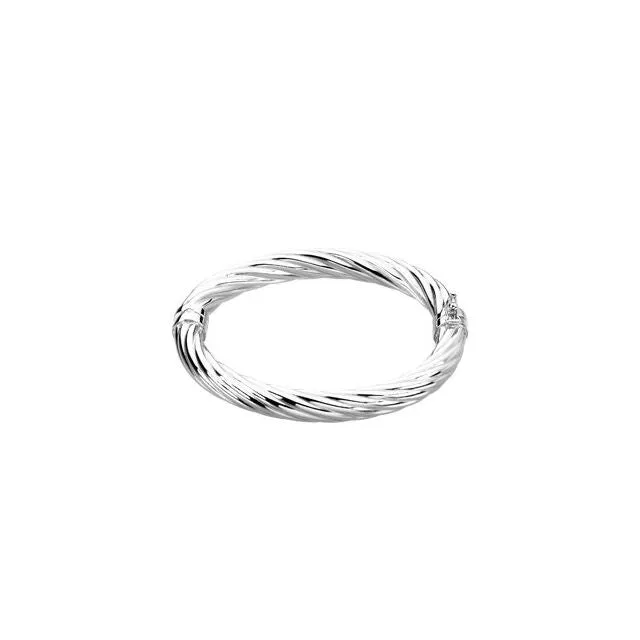 Bracelets TreasureFineJewelers Sterling Silver Hinged Bangle 7 Bracelet