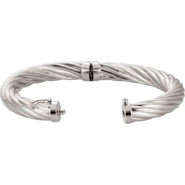 Bracelets TreasureFineJewelers Sterling Silver Hinged Bangle 7 Bracelet