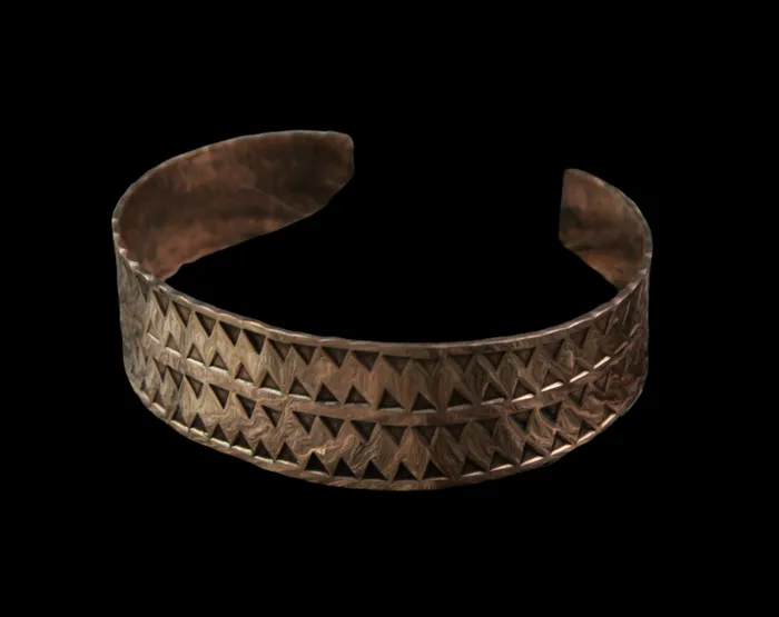 Bronze Medium Stamped Viking Bracelet Valhallas silver Bracelets
