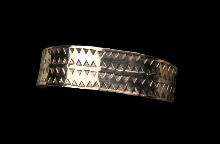 Bronze Medium Stamped Viking Bracelet Valhallas silver Bracelets