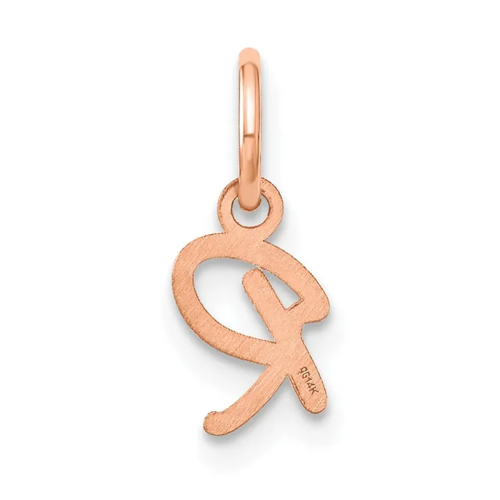 Charm Necklaces TreasureFineJewelers 14k Rose Gold Upper case Letter R Initial Charm