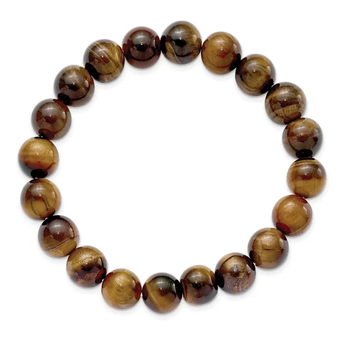 Chisel 10mm Yellow Tigers Eye Agate Beaded Stretch Bracelet TreasureFineJewelers Bracelets