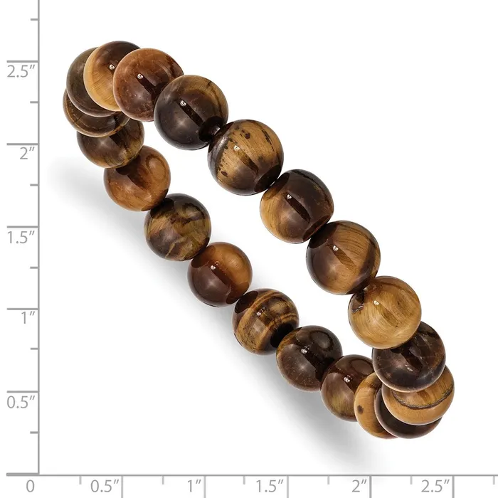 Chisel 10mm Yellow Tigers Eye Agate Beaded Stretch Bracelet TreasureFineJewelers Bracelets