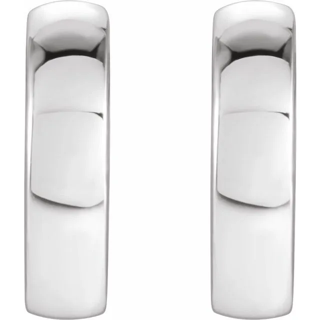 Earrings TreasureFineJewelers 14K White Gold 95 mm Huggie Earrings