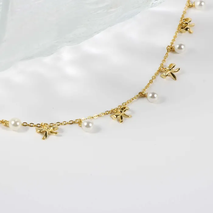 Earrings Trendolla Jewelry Coquette Charm Classic Bow Ring Bracelet Necklace Delicate Stud Earrings Set designed by Katie