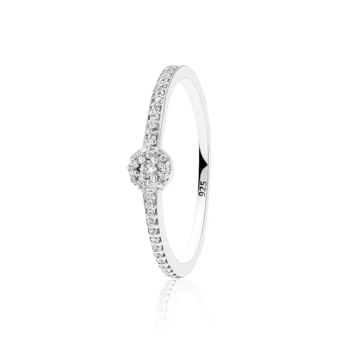 Ema Jewels Rings Tyche Crystal Sterling Silver Ring