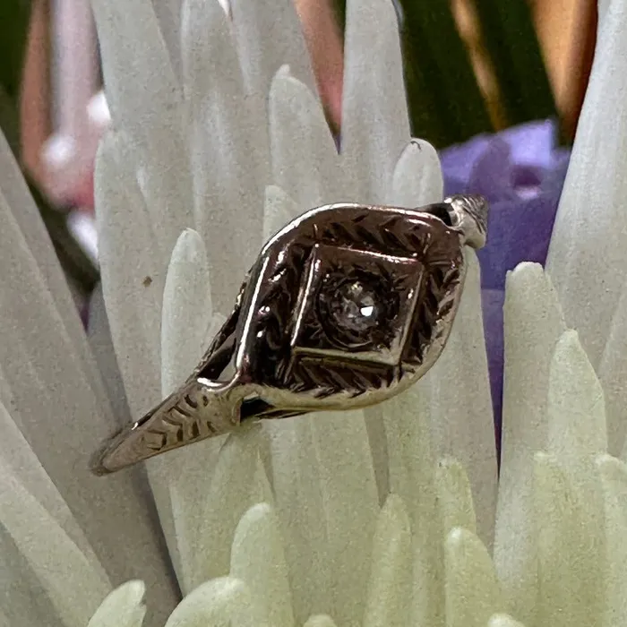 Filigree Diamond Ring 13000664 ONeills Estate Jewelry Rings