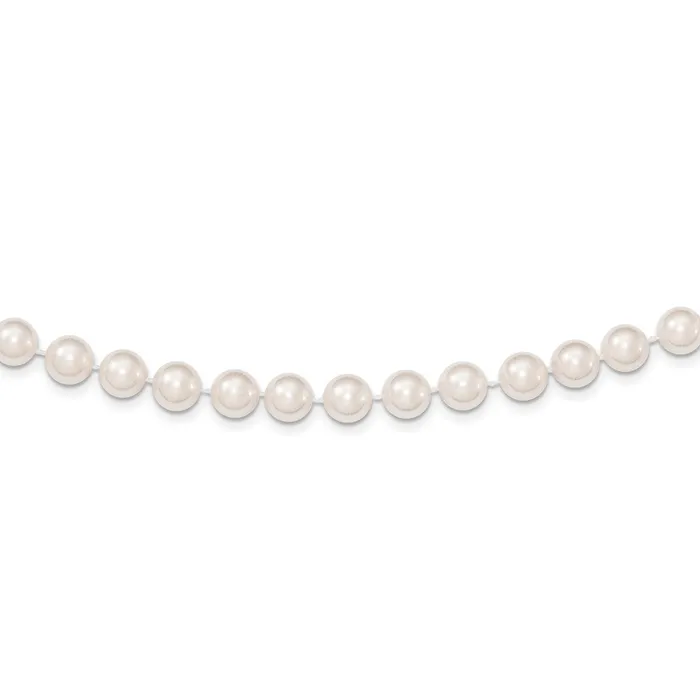 Necklaces 14k 78mm Round White Gold Saltwater Akoya Cultured Pearl Necklace TreasureFineJewelers