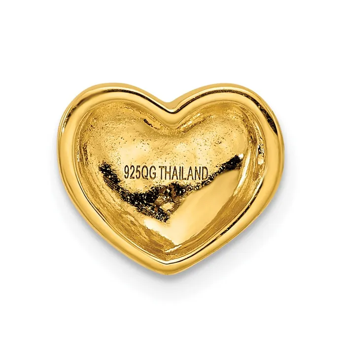 Necklaces Sterling Silver Goldplated Scratch Finish Heart Chain Slide TreasureFineJewelers