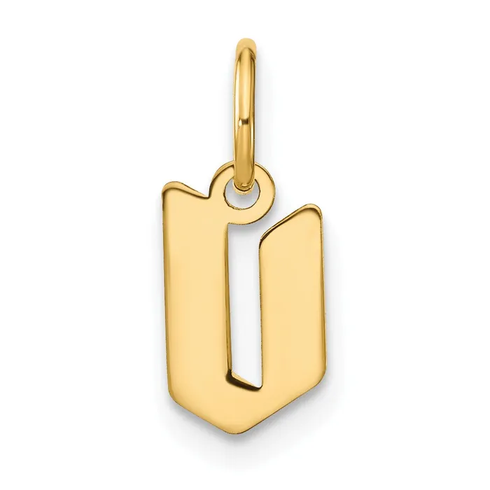 Necklaces TreasureFineJewelers 14k Yellow Gold Lowercase Letter V Initial Pendant