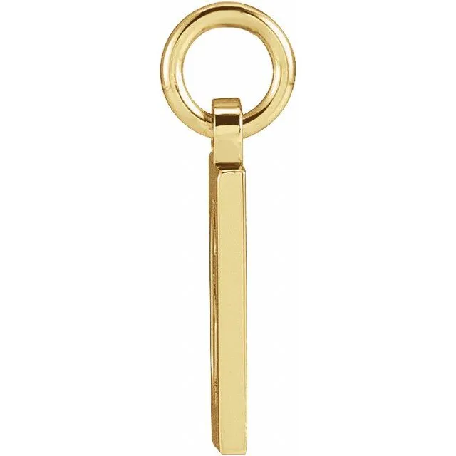 Necklaces TreasureFineJewelers 14K Yellow Gold Pierced Numeral 6 Dog Tag Pendant