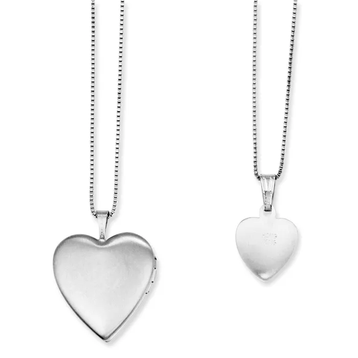 Necklaces TreasureFineJewelers Sterling Silver Cross Flowers Enameled Mother 14in Daughter LocketPendant Necklace Set