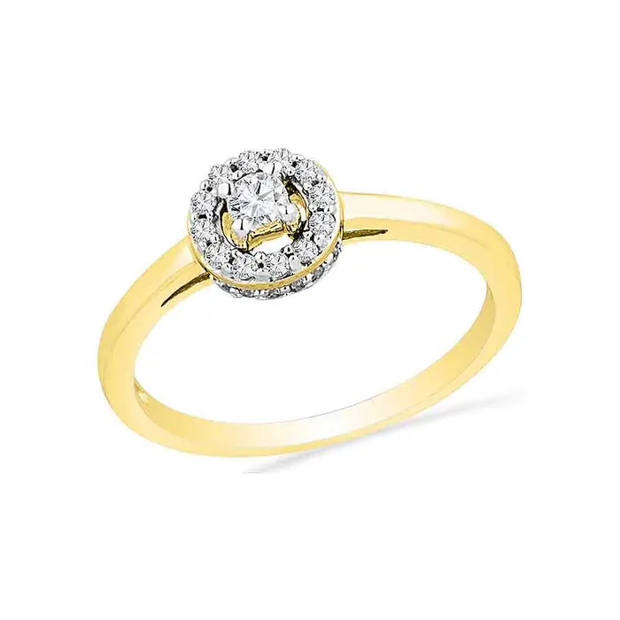 North Arrow Shop Rings 10kt yellow gold womens round diamond solitaire halo promise bridal ring 14 cttw100340 North Arrow Shop Rings 10kt yellow gold womens round diamond solitaire halo promise bridal ring 14 cttw100340