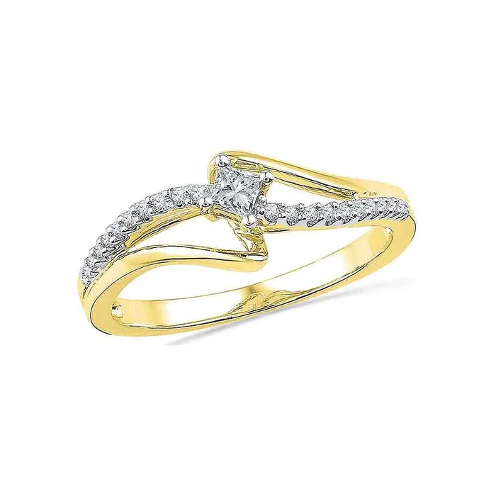 North Arrow Shop Rings 10kt yellow gold womens round diamond solitaire promise bridal ring 16 cttw100328 North Arrow Shop Rings 10kt yellow gold womens round diamond solitaire promise bridal ring 16 cttw100328