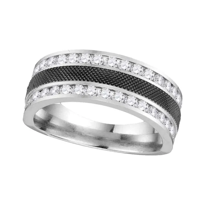 North Arrow Shop Rings 14kt white gold mens round diamond double row wedding band 100 cttw110114 North Arrow Shop Rings 14kt white gold mens round diamond double row wedding band 100 cttw110114