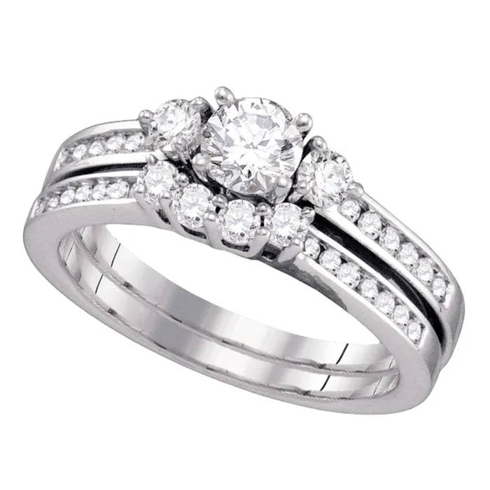 North Arrow Shop Rings 14kt white gold womens round diamond bridal wedding engagement ring band set 100 cttw75234