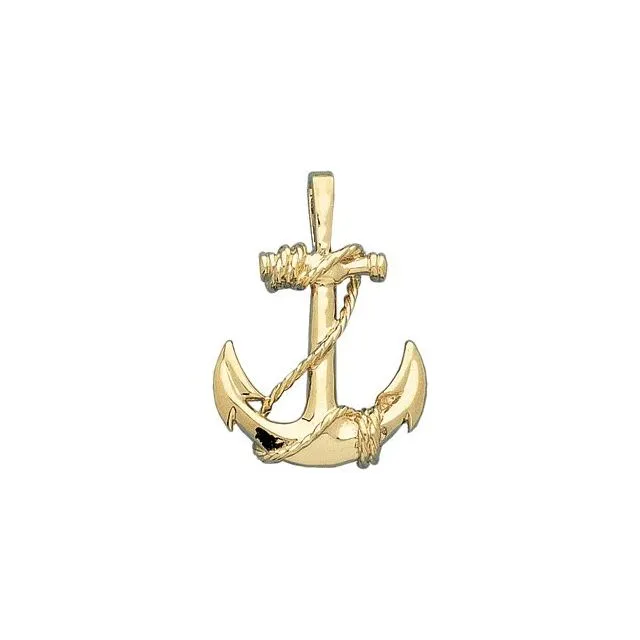 PreStyled Sets 10K Yellow Gold Anchor Pendant TreasureFineJewelers