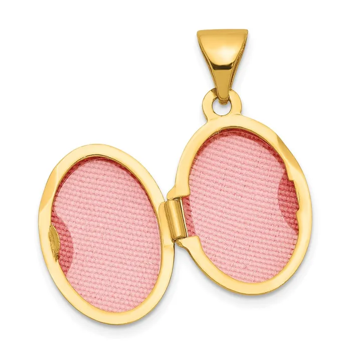 PreStyled Sets TreasureFineJewelers 14k Yellow Gold Plain Polished Oval Locket