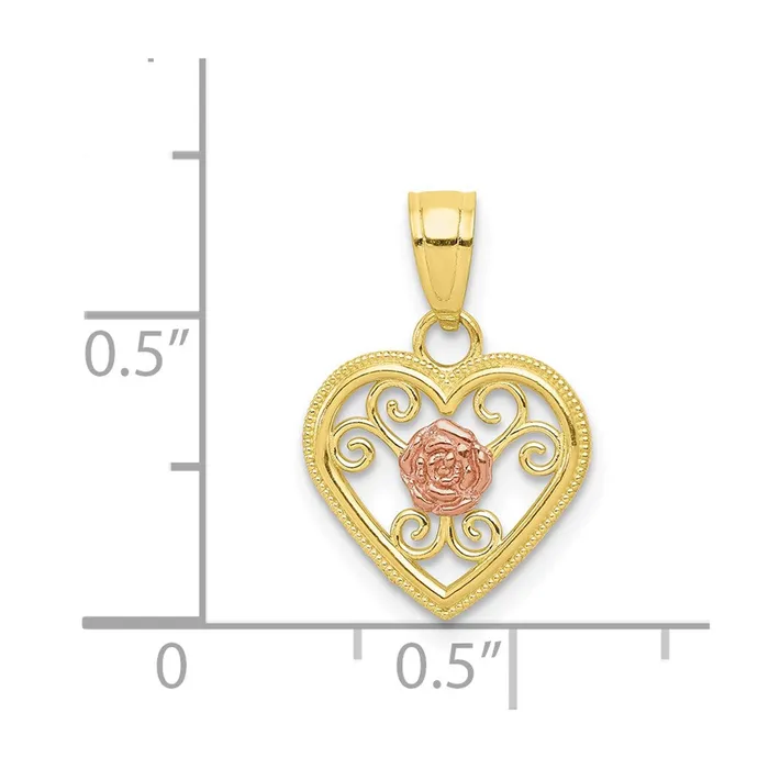 Rings 10k Twotone Small Heart Charm TreasureFineJewelers