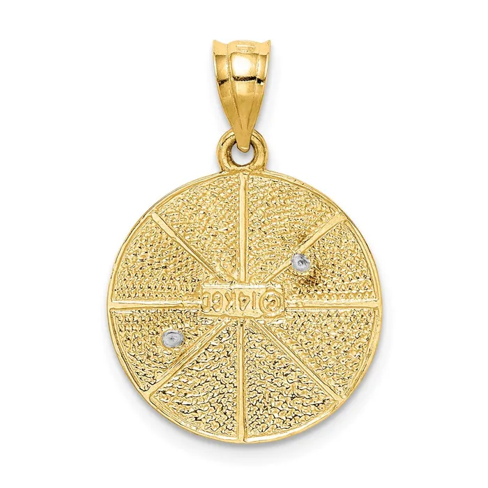Rings 14k Twotone Solid Satin Finish Flat Back Star of David Disc Charm TreasureFineJewelers