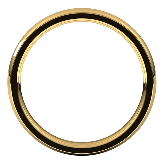 Rings 14K Yellow Gold 3 mm Half Round Edge Comfort Fit Wedding Band TreasureFineJewelers