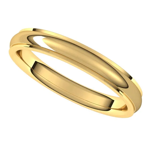 Rings 14K Yellow Gold 3 mm Half Round Edge Comfort Fit Wedding Band TreasureFineJewelers