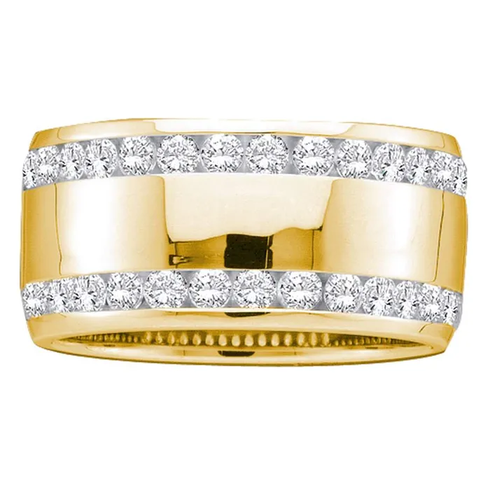 Rings North Arrow Shop 14kt yellow gold womens round diamond double row eternity wedding band 100 cttw40892 Rings North Arrow Shop 14kt yellow gold womens round diamond double row eternity wedding band 100 cttw40892