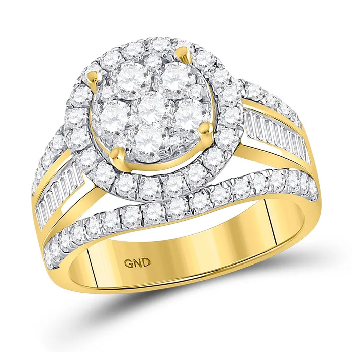 Rings North Arrow Shop 14kt yellow gold womens round diamond flower cluster bridal wedding engagement ring 1 78 cttw119059 Rings North Arrow Shop 14kt yellow gold womens round diamond flower cluster bridal wedding engagement ring 1 78 cttw119059
