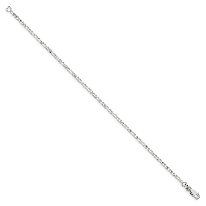 Rings Sterling Silver 225mm Figaro Chain TreasureFineJewelers