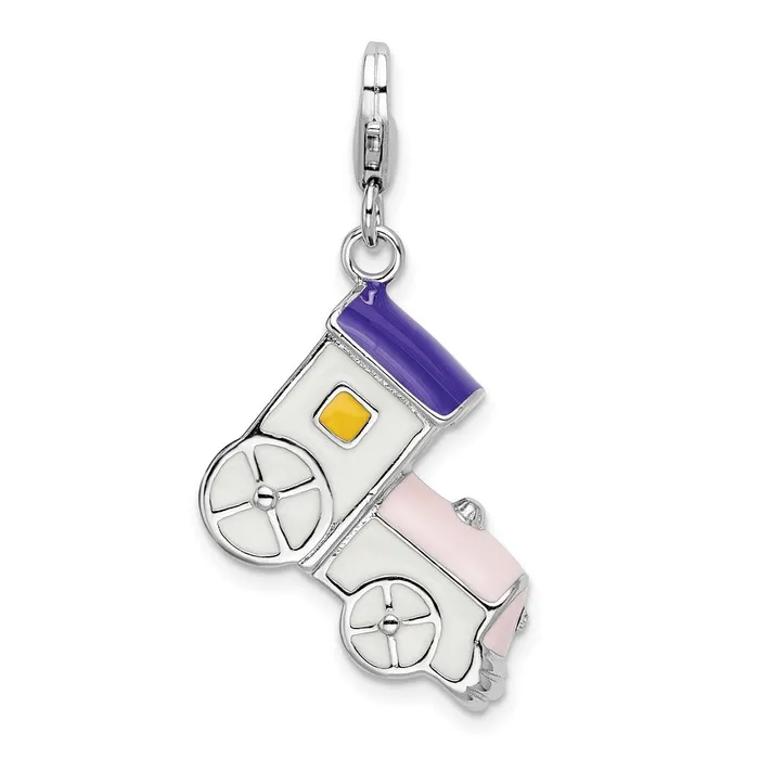 Rings Sterling Silver Amore La Vita Rhodiumplated 3D Enameled Train Charm TreasureFineJewelers Rings Sterling Silver Amore La Vita Rhodiumplated 3D Enameled Train Charm TreasureFineJewelers