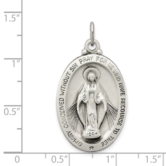 Rings Sterling Silver Antiqued Miraculous Medal TreasureFineJewelers