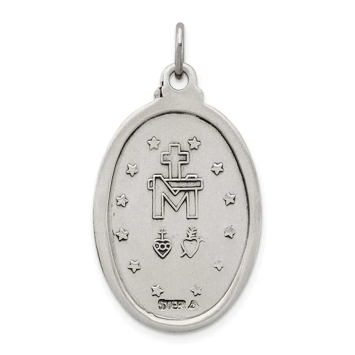 Rings Sterling Silver Antiqued Miraculous Medal TreasureFineJewelers