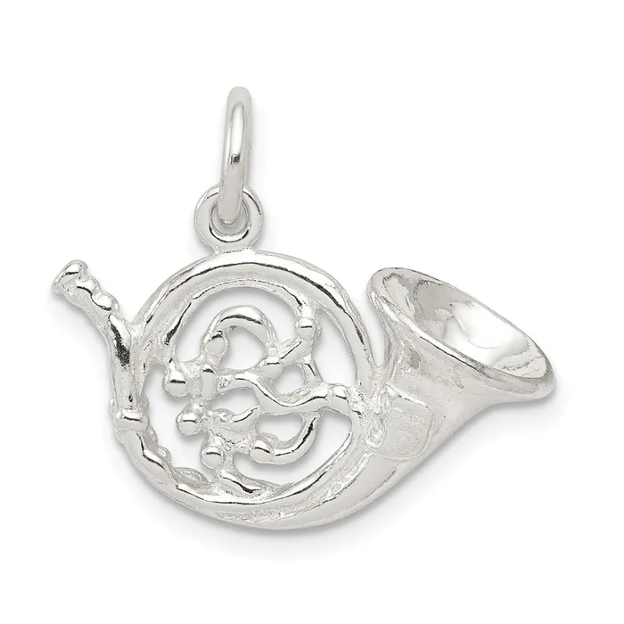 Rings Sterling Silver French Horn Charm TreasureFineJewelers