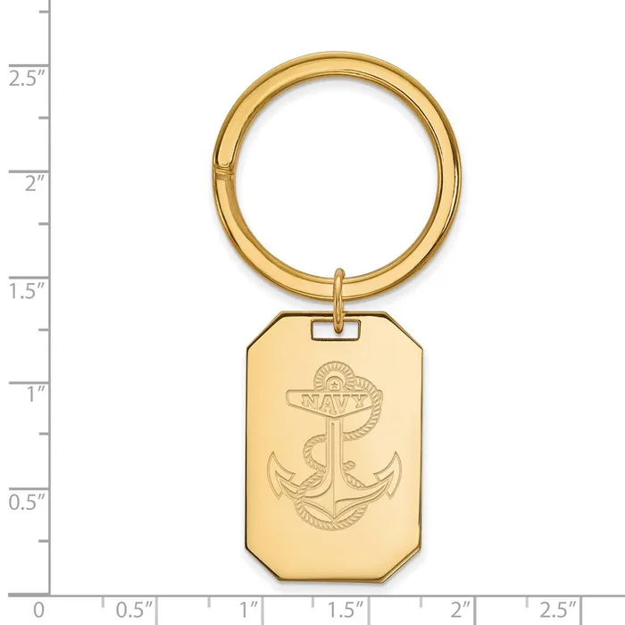 Rings Sterling Silver Goldplated US Naval Academy Anchor Key Ring TreasureFineJewelers