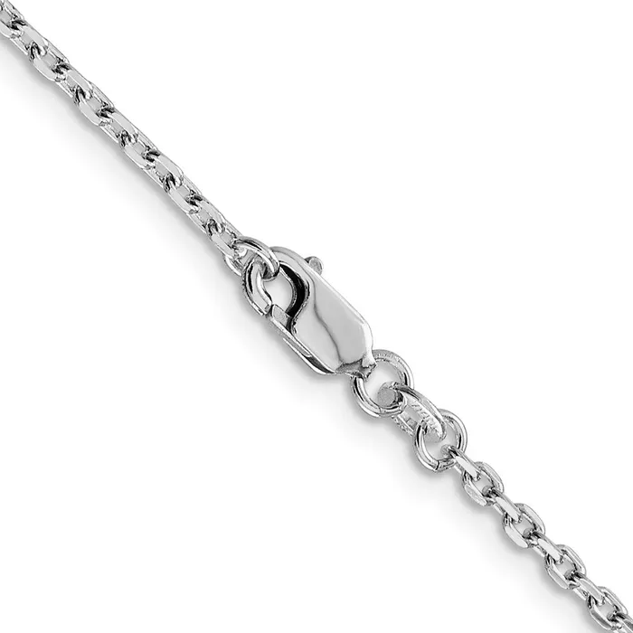 Rings Sterling Silver Rhodiumplated 2mm Beveled Oval Cable Chain TreasureFineJewelers