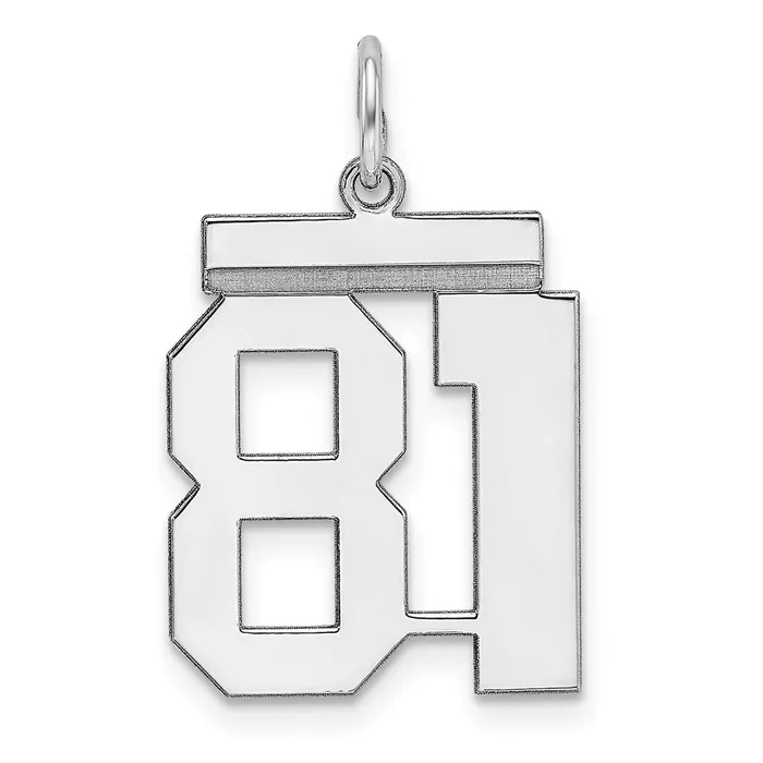 Rings SterlingSilver Rhodiumplated Polished Number 81 Charm TreasureFineJewelers Rings SterlingSilver Rhodiumplated Polished Number 81 Charm TreasureFineJewelers