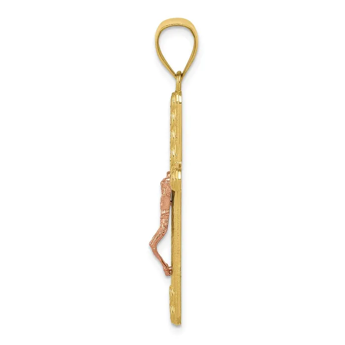 Rings TreasureFineJewelers 10k Twotone CZ Crucifix Pendant
