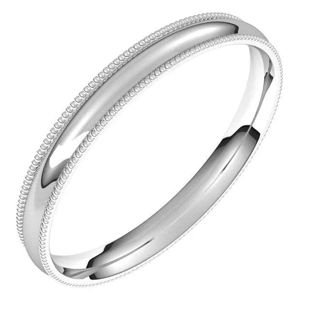 Rings TreasureFineJewelers 10K White Gold 25 mm Milgrain Half Round Comfort Fit Light Wedding Band Rings TreasureFineJewelers 10K White Gold 25 mm Milgrain Half Round Comfort Fit Light Wedding Band