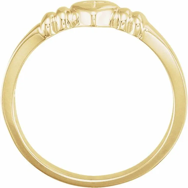 Rings TreasureFineJewelers 10K Yellow Heart Cross Chastity Ring