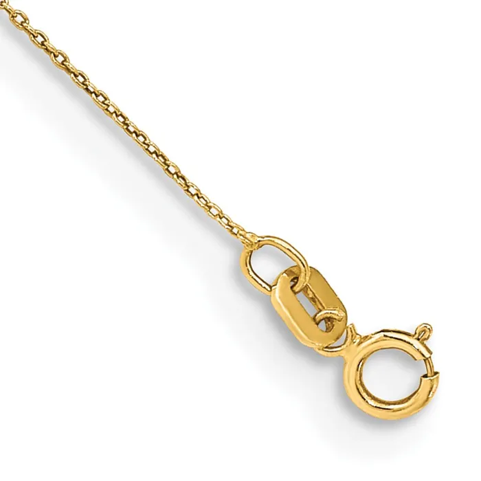Rings TreasureFineJewelers 14K 9 inch 75mm Cable with Spring Ring Clasp Anklet Rings TreasureFineJewelers 14K 9 inch 75mm Cable with Spring Ring Clasp Anklet