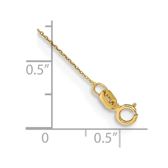 Rings TreasureFineJewelers 14K 9 inch 75mm Cable with Spring Ring Clasp Anklet