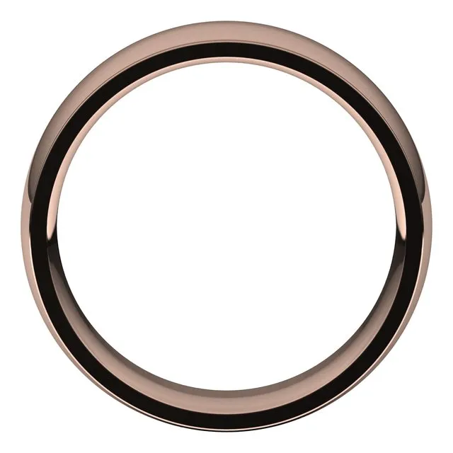 Rings TreasureFineJewelers 14K Rose Gold 7 mm Half Round Edge Comfort Fit Wedding Band