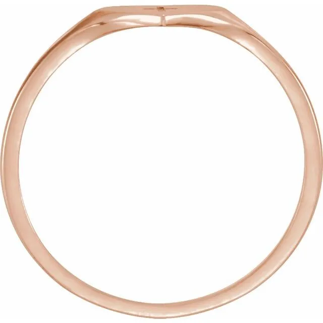 Rings TreasureFineJewelers 14K Rose Heart Cross Ring