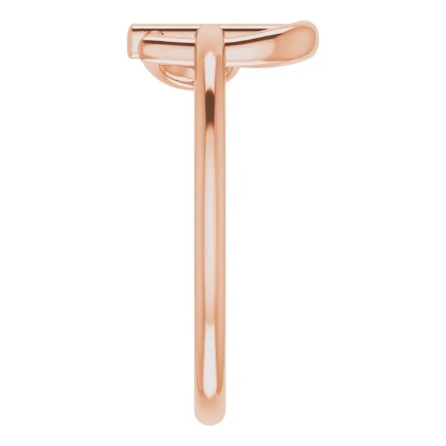 Rings TreasureFineJewelers 14K Rose Heart Cross Ring