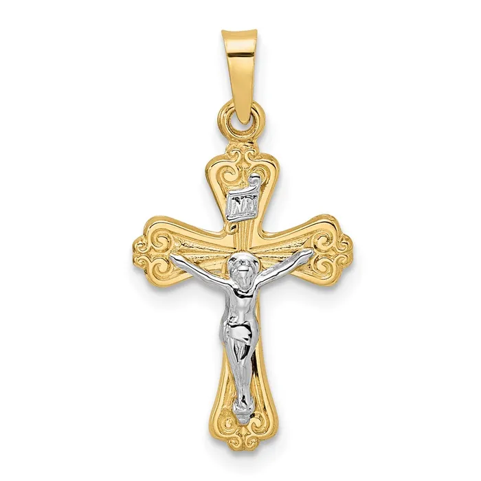 Rings TreasureFineJewelers 14k Twotone Polished Solid INRI Crucifix Pendant Rings TreasureFineJewelers 14k Twotone Polished Solid INRI Crucifix Pendant