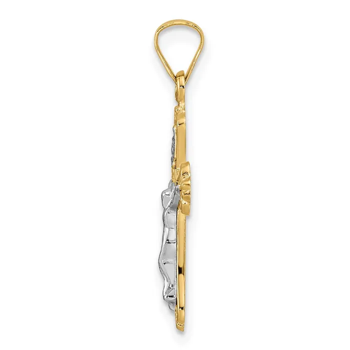 Rings TreasureFineJewelers 14k Twotone Polished Solid INRI Crucifix Pendant