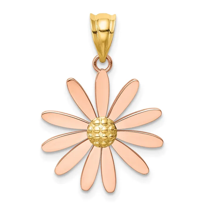 Rings TreasureFineJewelers 14k Twotone Rose and Yellow Gold Daisy Pendant Rings TreasureFineJewelers 14k Twotone Rose and Yellow Gold Daisy Pendant